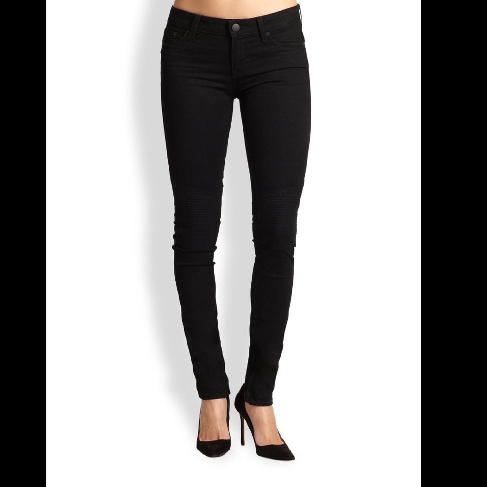 Vince Black Ribbed Moto Jeans 31 A1